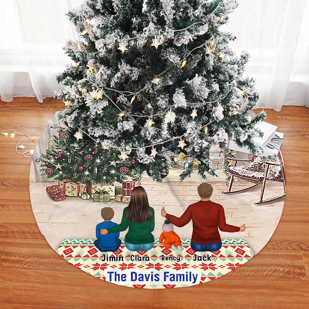 Indoor Gathering - Personalized Christmas Tree Skirt For Family