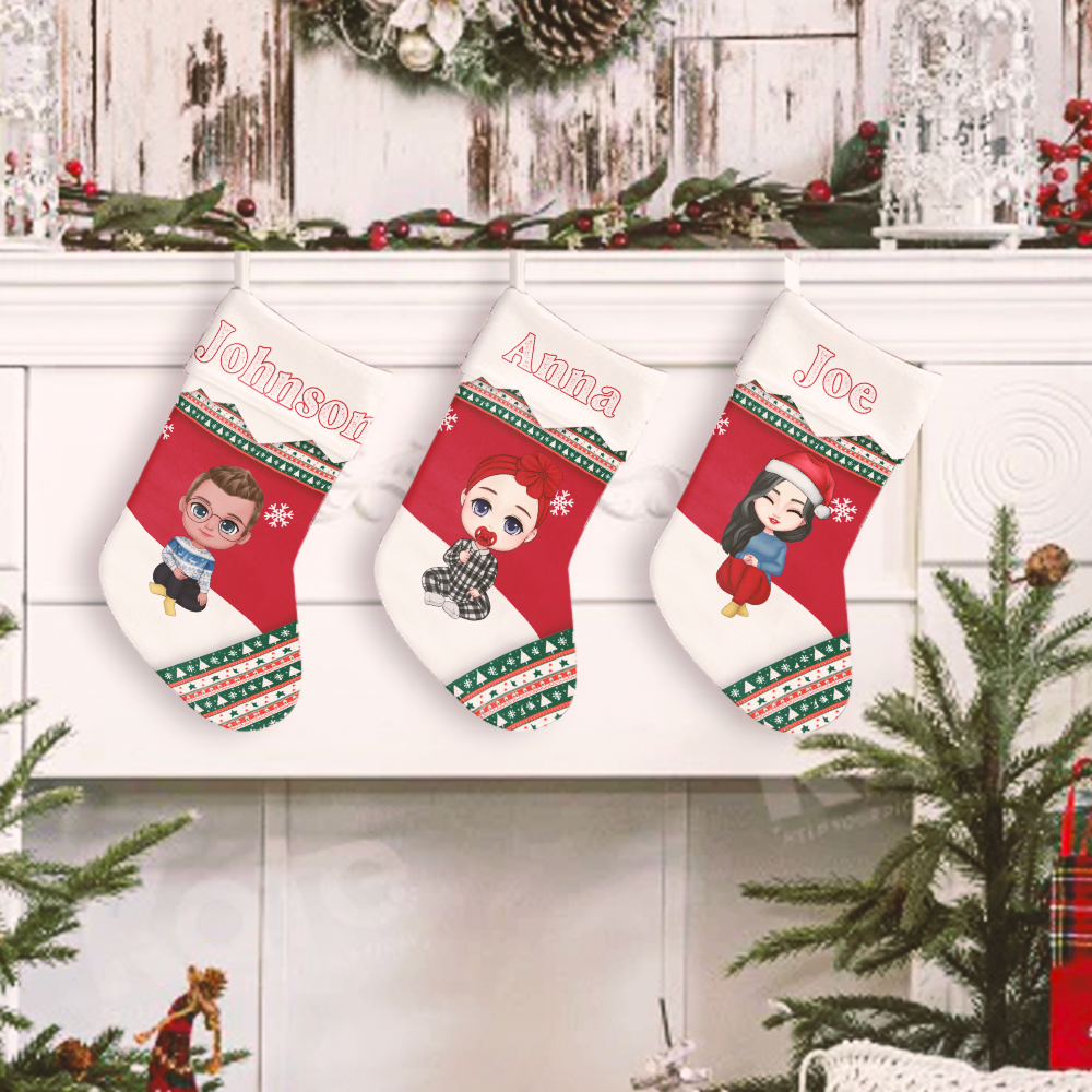 Joyful Personalized Christmas Stocking For Family Members