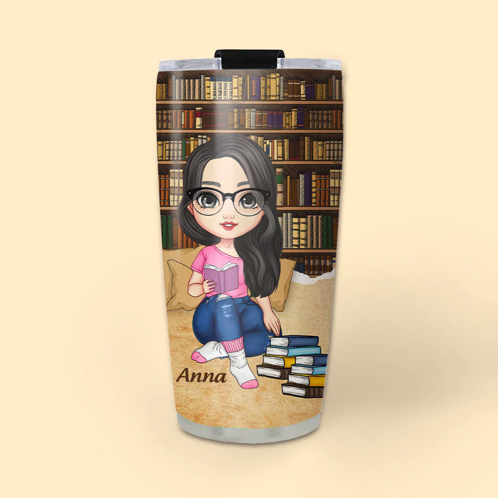 Just A Girl Who Loves Book Personalized Tumbler - Gift For Her