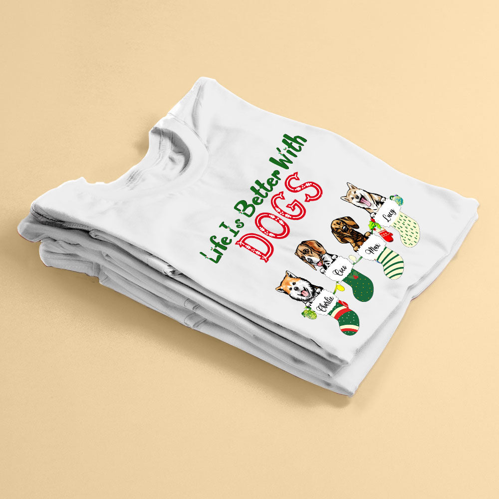 Life Is Better With Dogs Christmas Custom Sweatshirts