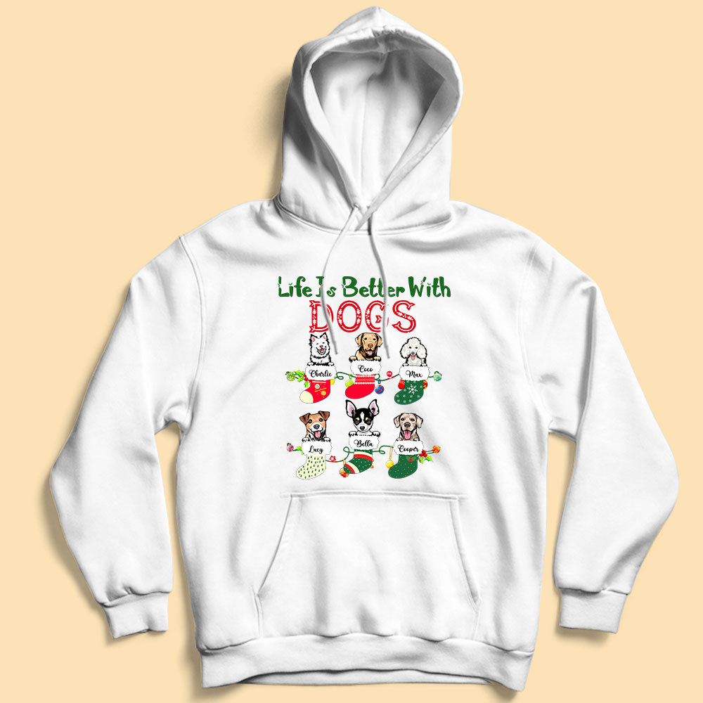 Life Is Better With Dogs Christmas Custom Sweatshirts