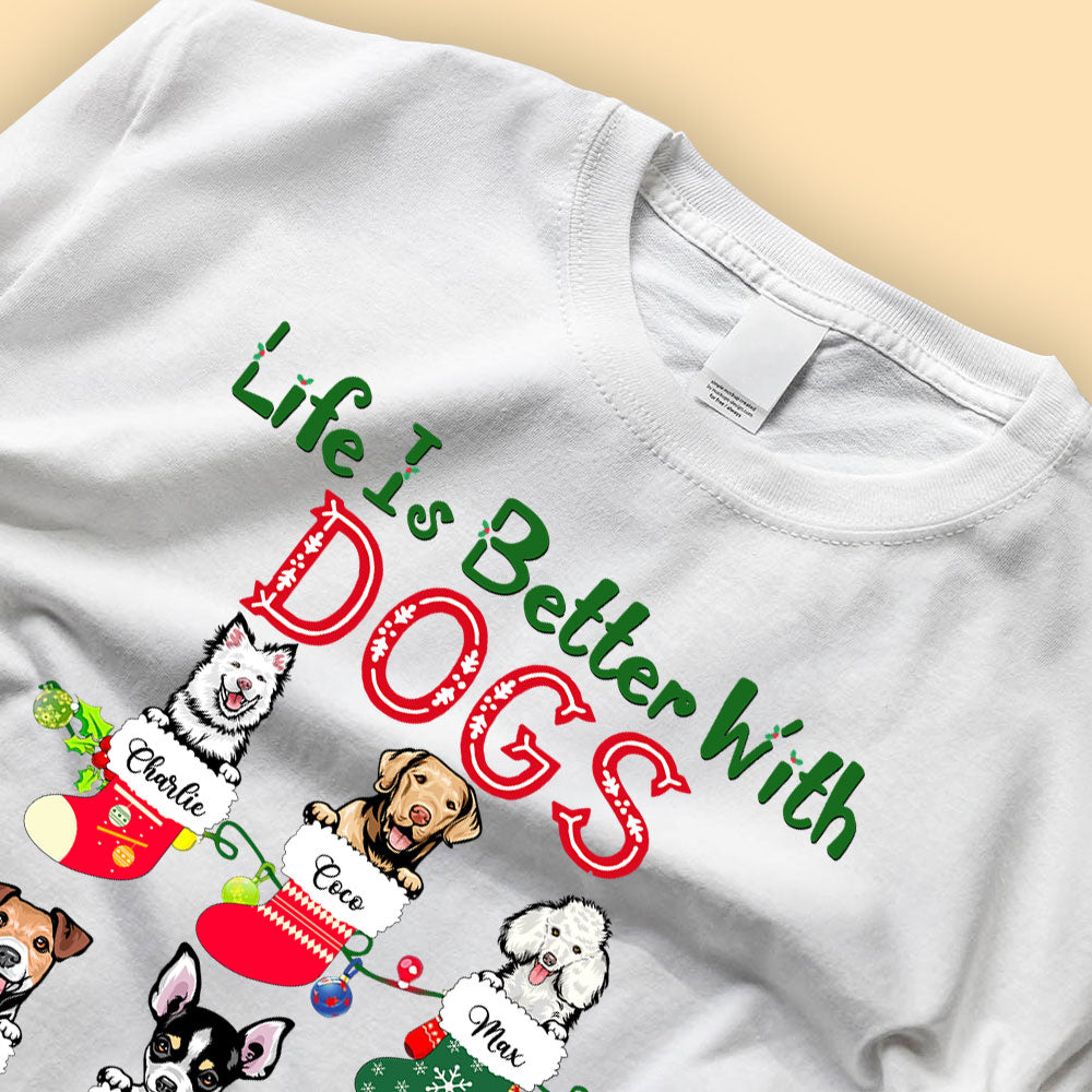 Life Is Better With Dogs Christmas Custom Sweatshirts