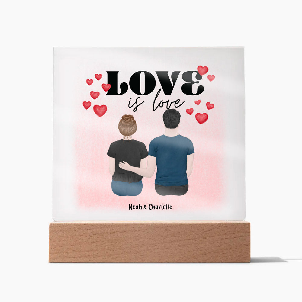Love Is Love Personalized Acrylic Square Plaque