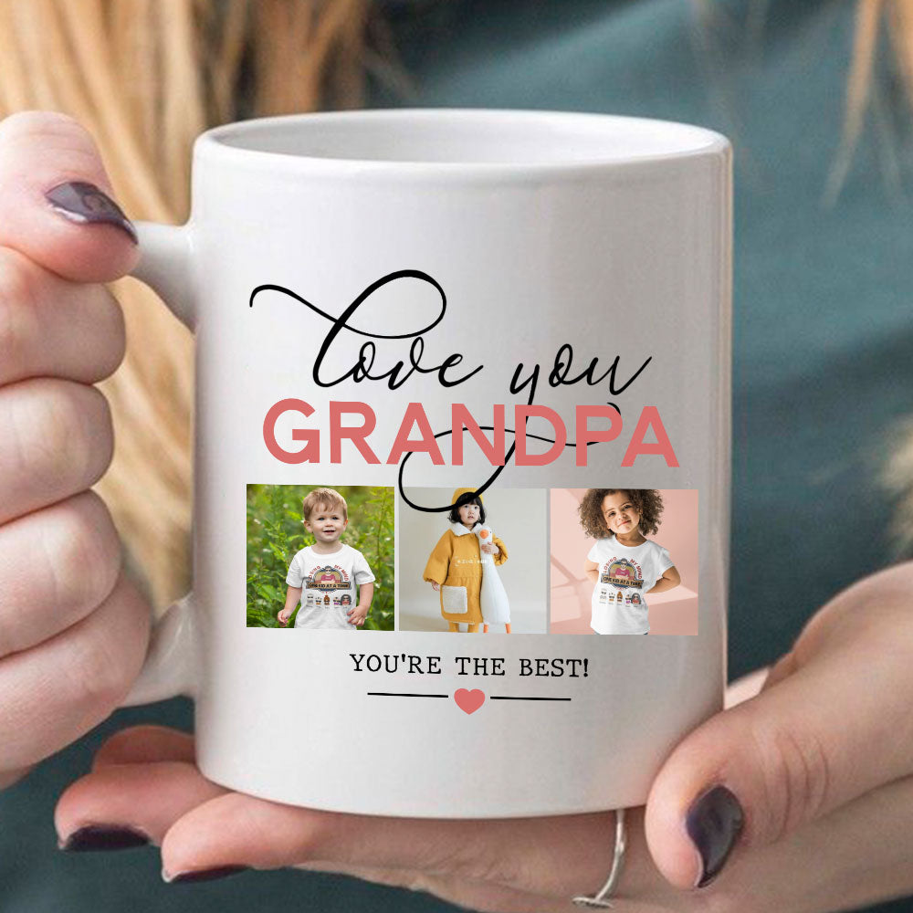 Love You Grandpa Custom Photo Personalized Dad Mug