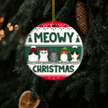 Meowy Christmas Personalized Ceramic Xmas Ornament