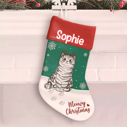 Personalized Pet Stocking, Meowy Christmas Stocking, Christmas Gifts for Pet Lovers, Custom Pet Stocking, Personalized Christmas Decor, 2023 Christmas Stocking