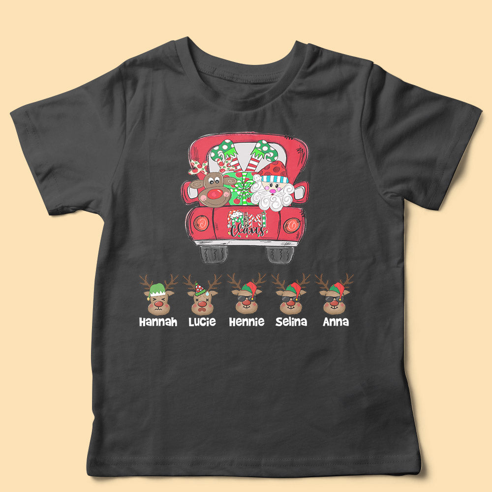 MiMi Claus Reindeer Grandma Personalized Family Christmas Shirt