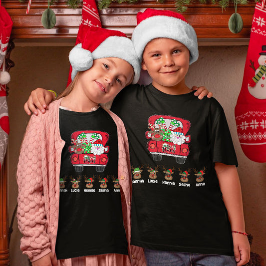 MiMi Claus Reindeer Grandma Personalized Family Christmas Shirt