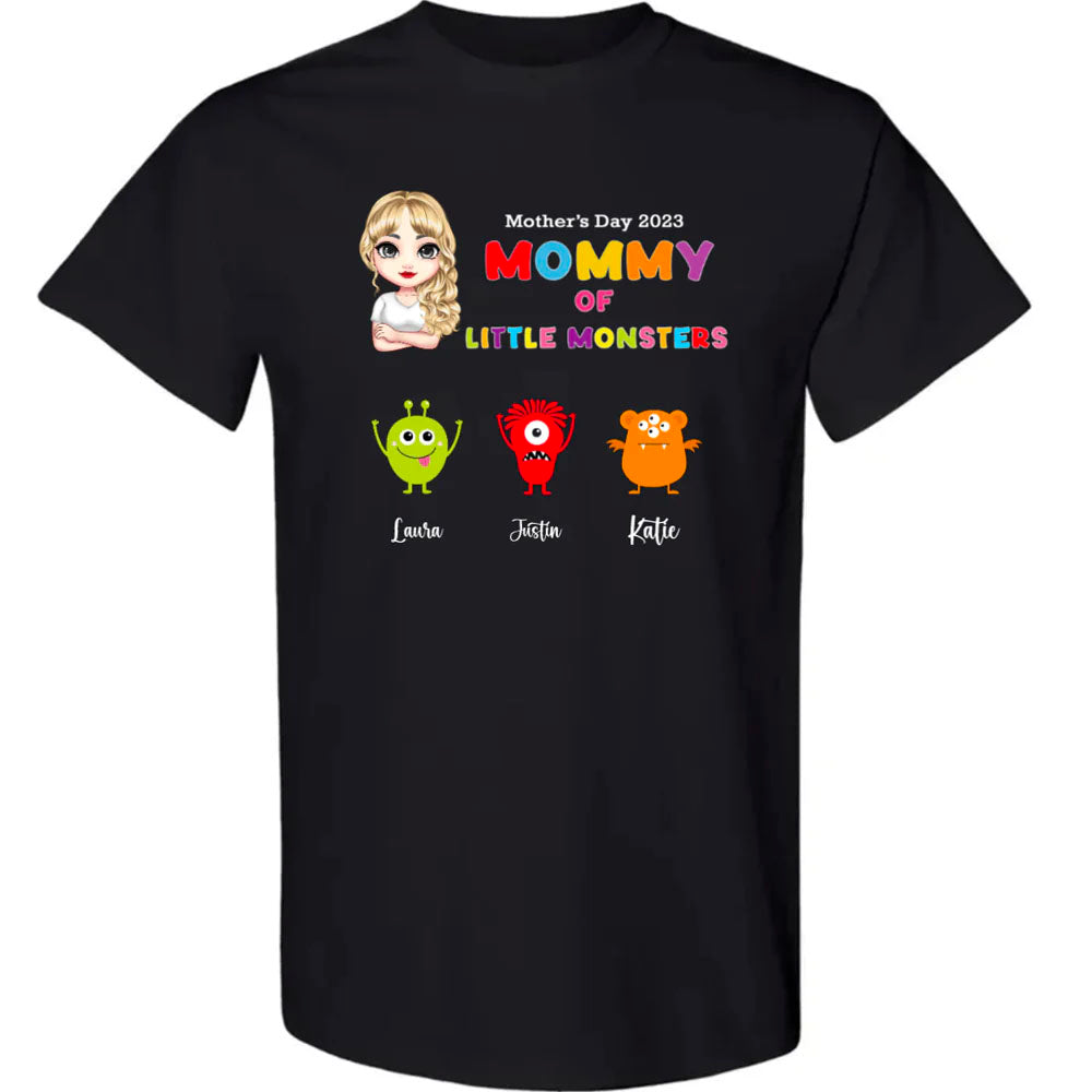 Mommy Of Little Monsters Cute Personalized Shirt