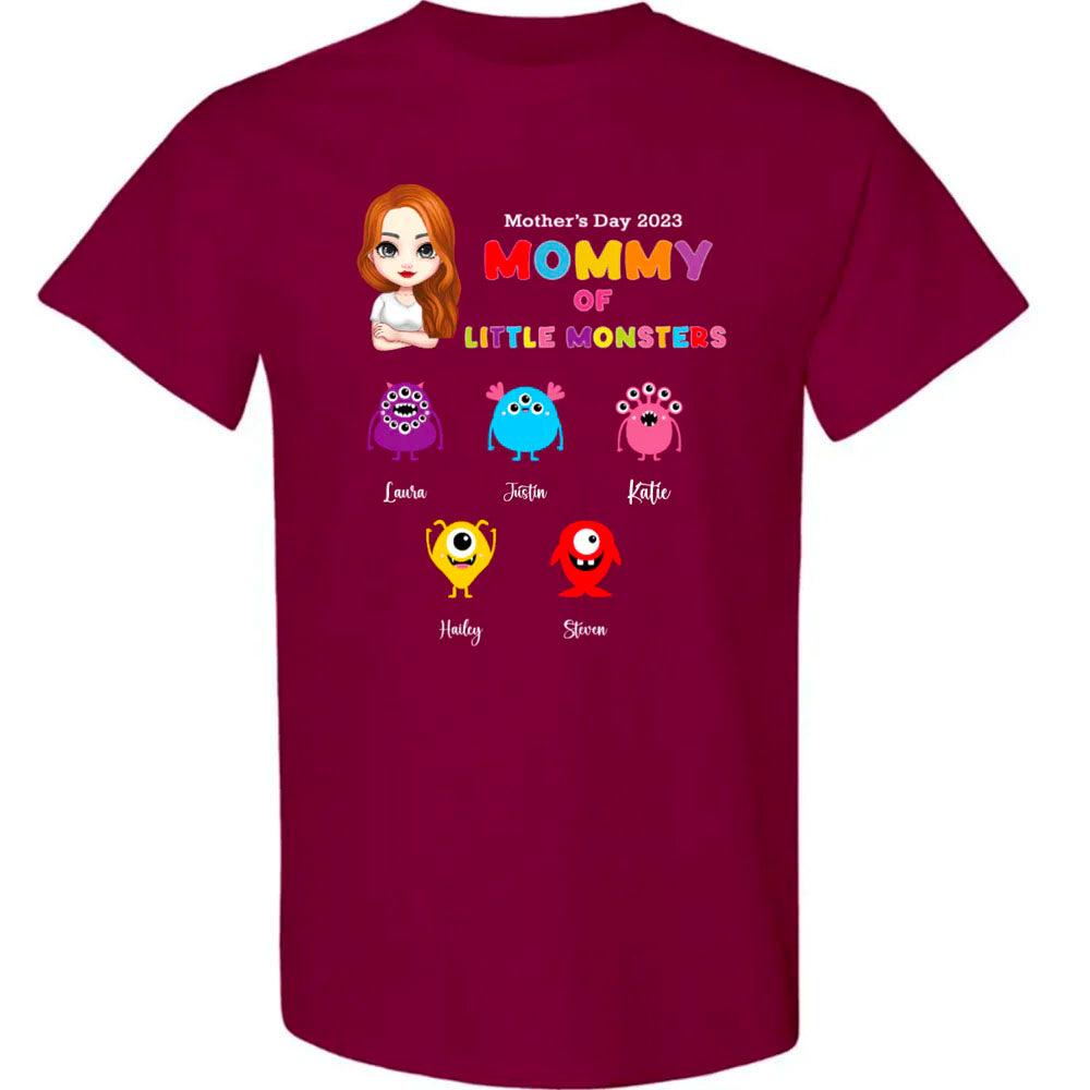 Mommy Of Little Monsters Cute Personalized Shirt