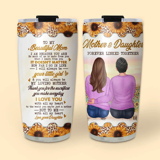 Mother And Daughter Forever Linked Together Tumbler - Gift For Mother