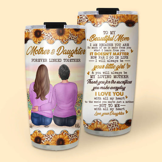 Mother And Daughter Forever Linked Together Tumbler - Gift For Mother