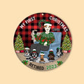 My First Christmas - Christmas Gift For Dog Lovers - Personalized Custom Circle Ceramic Ornament