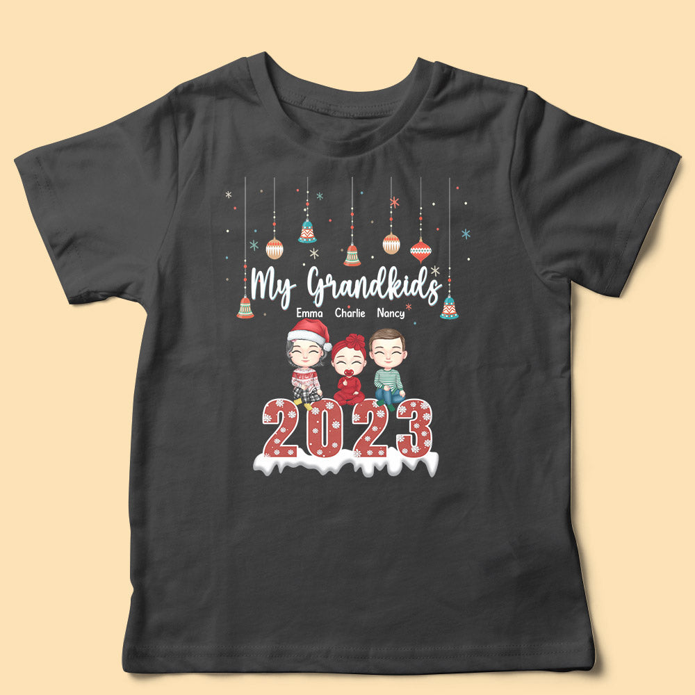 My Grandkid X-mas 2023 Personalized Matching Christmas Shirt