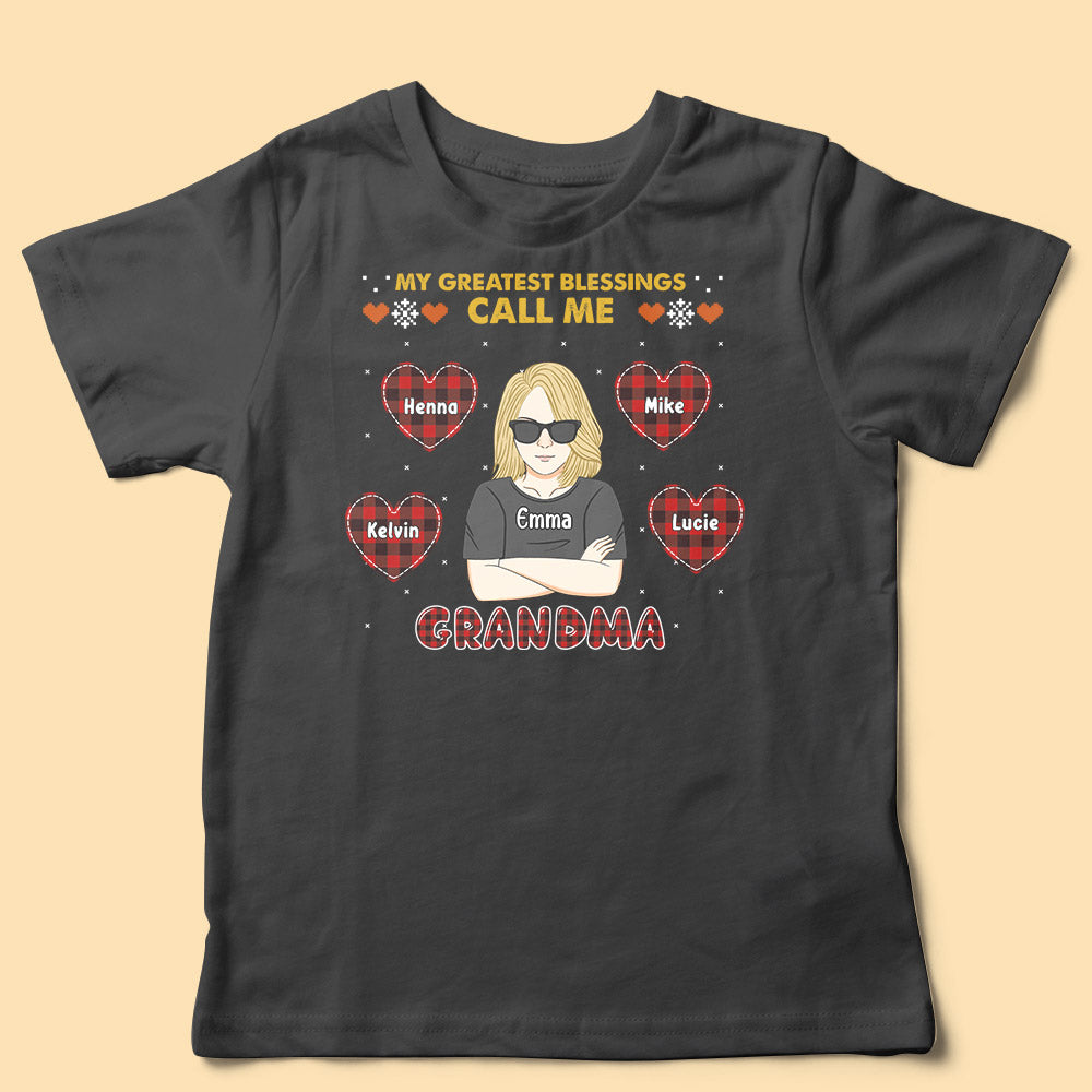 My Greatest Blessings Call Me Grandma Personalized Matching Shirts