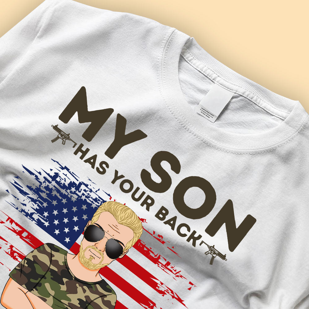 My son Has Your Back Proud Army Dad Personalized Father’s Day Shirts