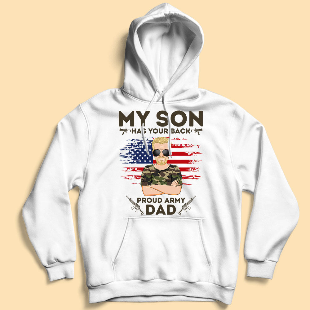 My son Has Your Back Proud Army Dad Personalized Father’s Day Shirts