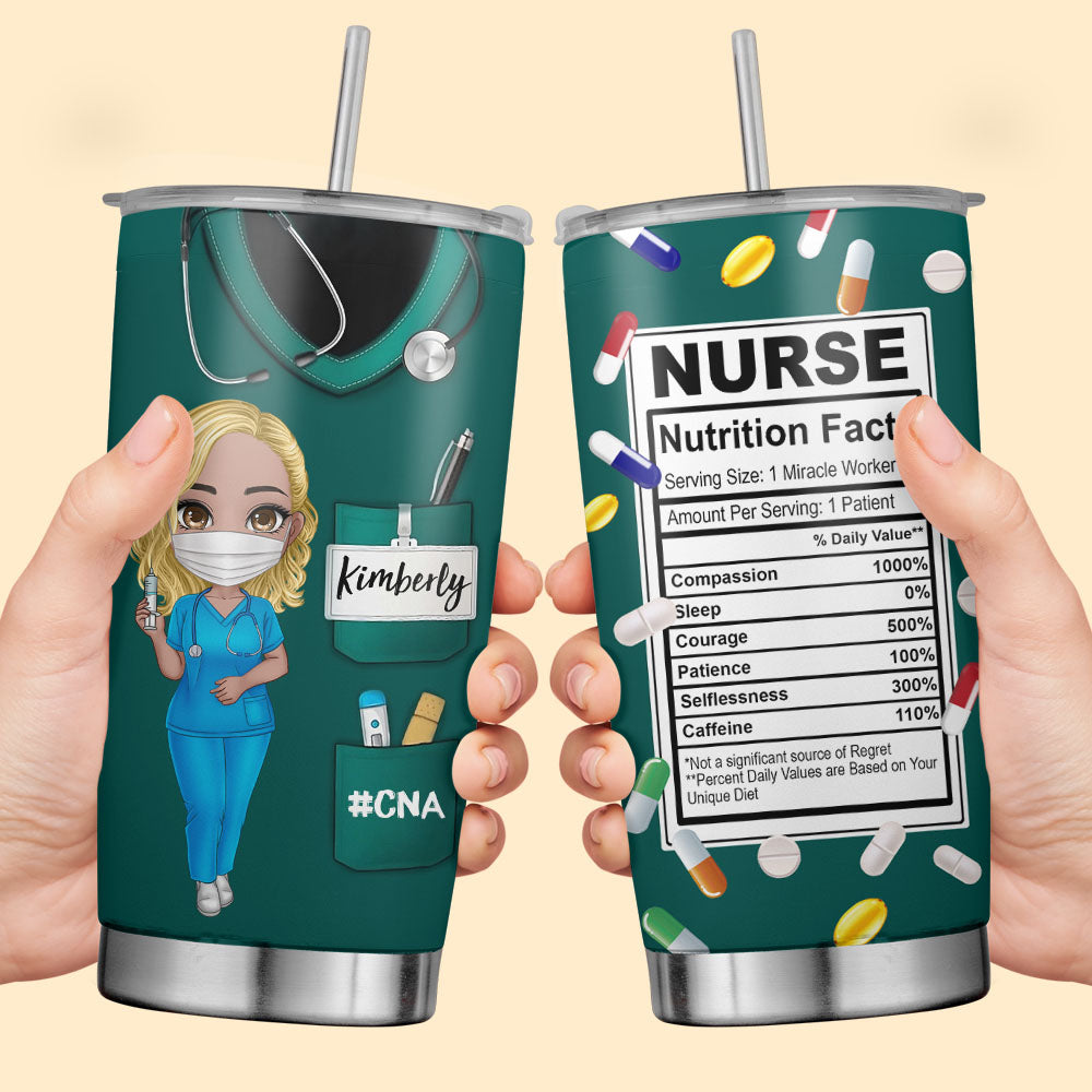 Nurse Life Nutrition Facts - Personalized Tumbler Cup