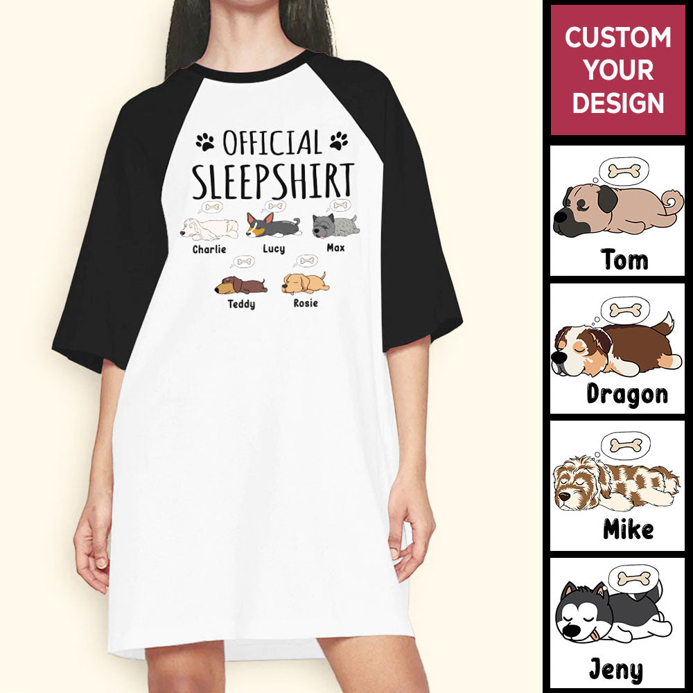 Official Sleep Shirt Custom Dog Night Gown For Women