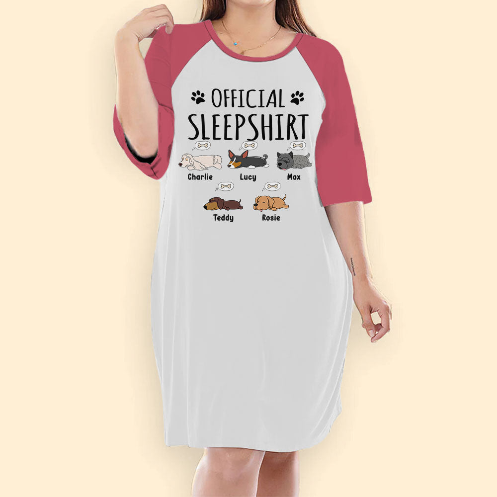 Official Sleep Shirt Custom Dog Night Gown For Women