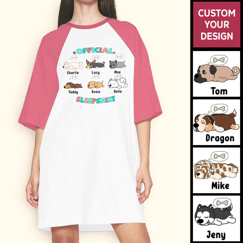 Official Sleep Shirt Personalized Dog Lover Night Gown For Woman