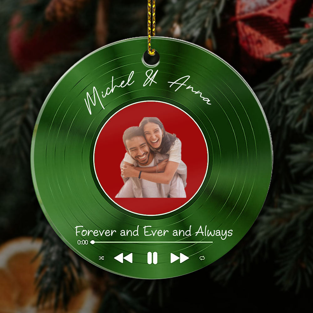 Custom Favorite Song and Photo For Couples - Personalized Ornament