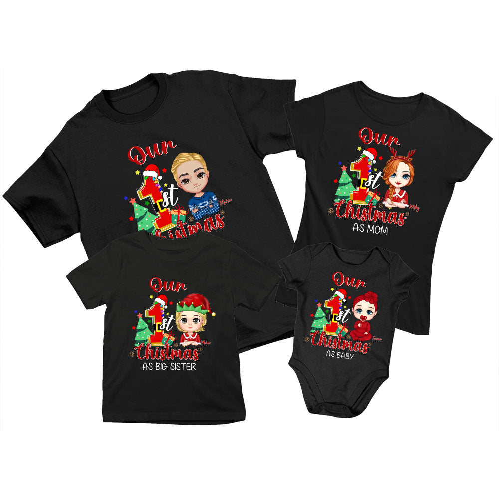 Our First Christmas Personalized Matching Family Shirt