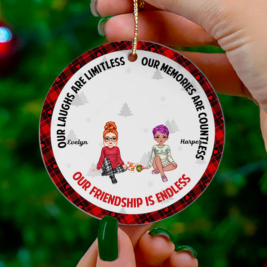 Our Friendship Is Endless Personalized Christmas Ornament