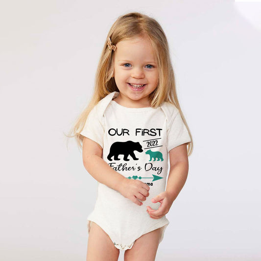 Our First Father's Day Personalized Baby Bodysuit