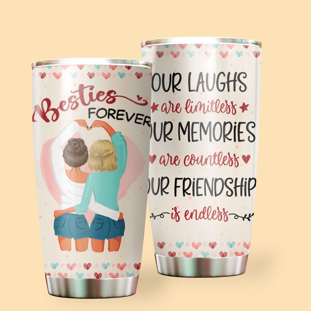 Our Laughs Are Limitless Personalized Tumbler, Gift for Bestie Back View