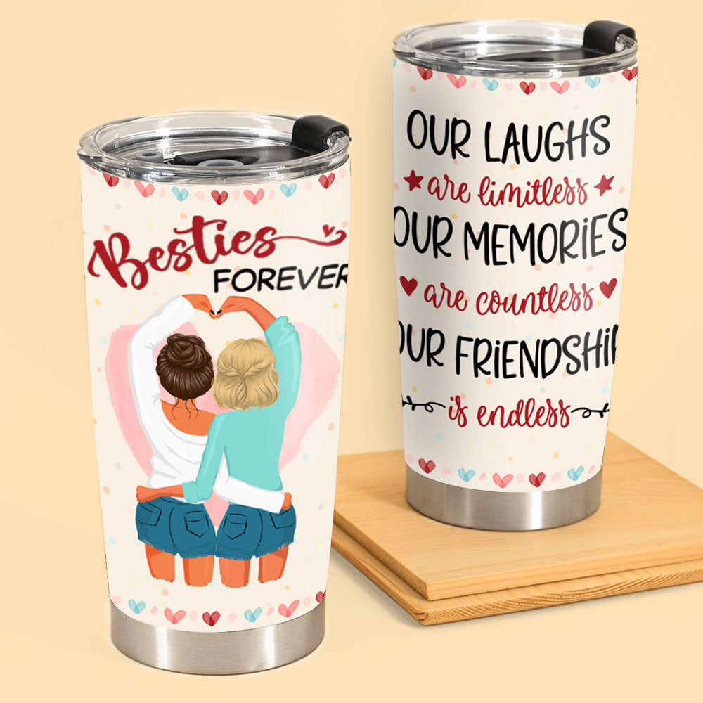 Our Laughs Are Limitless Personalized Tumbler, Gift for Bestie Back View