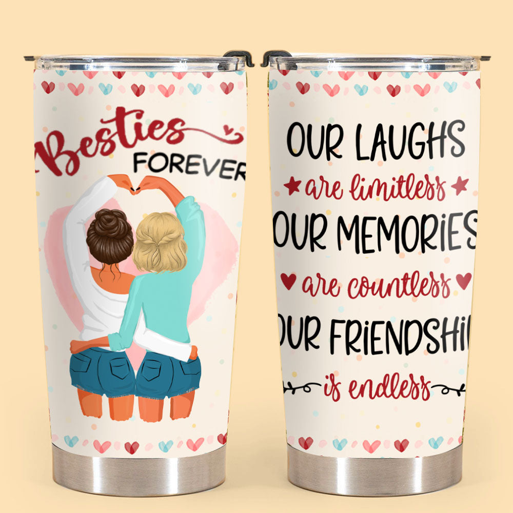 Our Laughs Are Limitless Personalized Tumbler, Gift for Bestie Back View