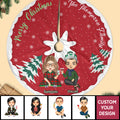 Outdoor Cheers Personalized Christmas Tree Skirt for Couples