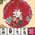 Outdoor Cheers Personalized Christmas Pencil Tree Skirt for Couples