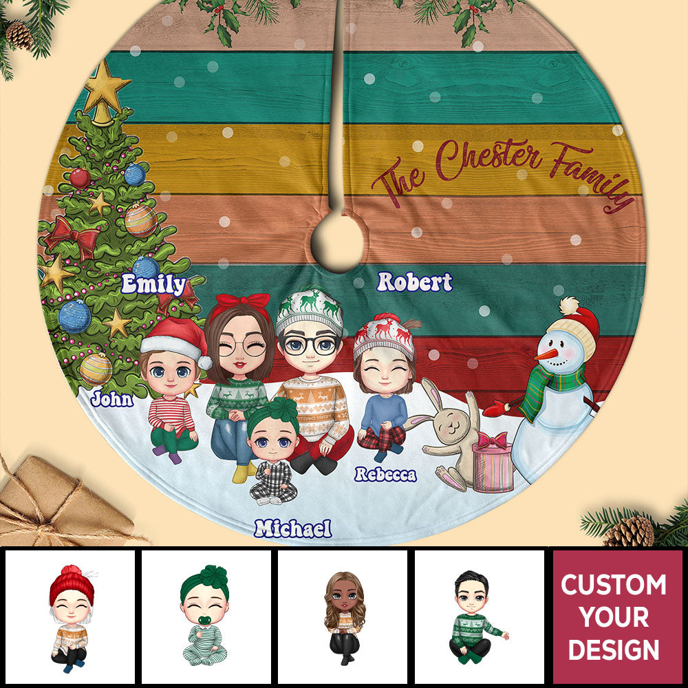 Family Celebration Together - Personalized Christmas Pencil Tree Skirt