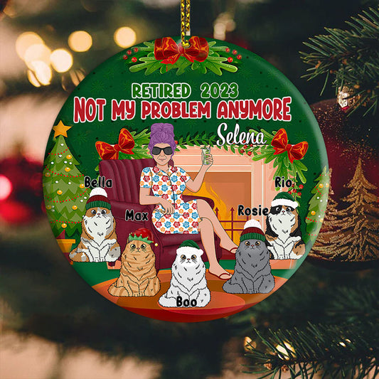 Personalize Christmas Ornaments For Cat Lovers Retire Not My Problem Anymore