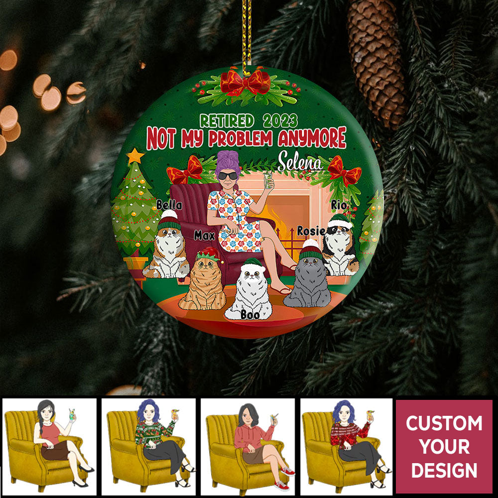 Personalize Christmas Ornaments For Cat Lovers Retire Not My Problem Anymore