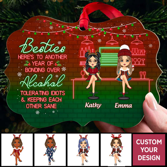 Personalized Christmas Ornaments Gift Besties Always Here Alcohol