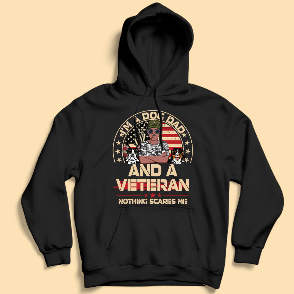 Personalized Father Gifts I'm Dog Dad And Veteran Nothing Scares Me