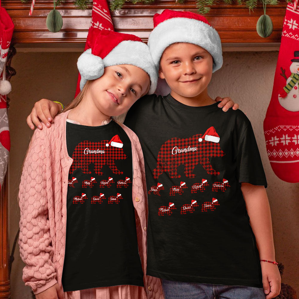 Personalized Matching Family Christmas Shirt Bear Family