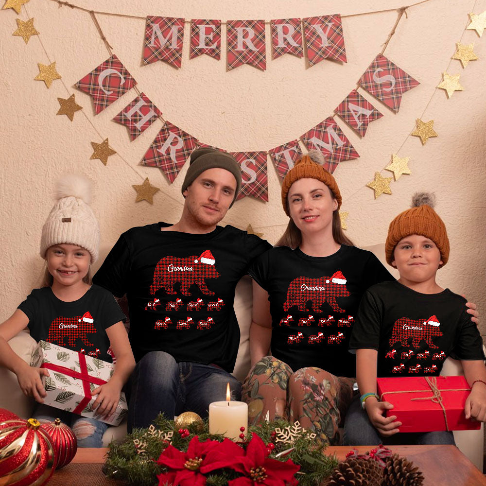 Personalized Matching Family Christmas Shirt Bear Family