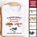 Personalized Shirt For Dog Lovers A Woman Cannot Survive On Wine Alone