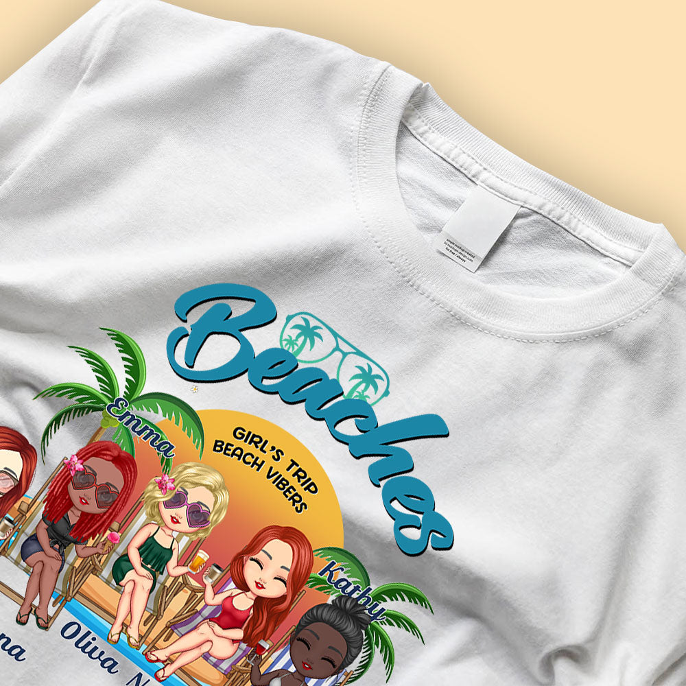 Personalized Sister Gift Shirt Beaches Booze Besties