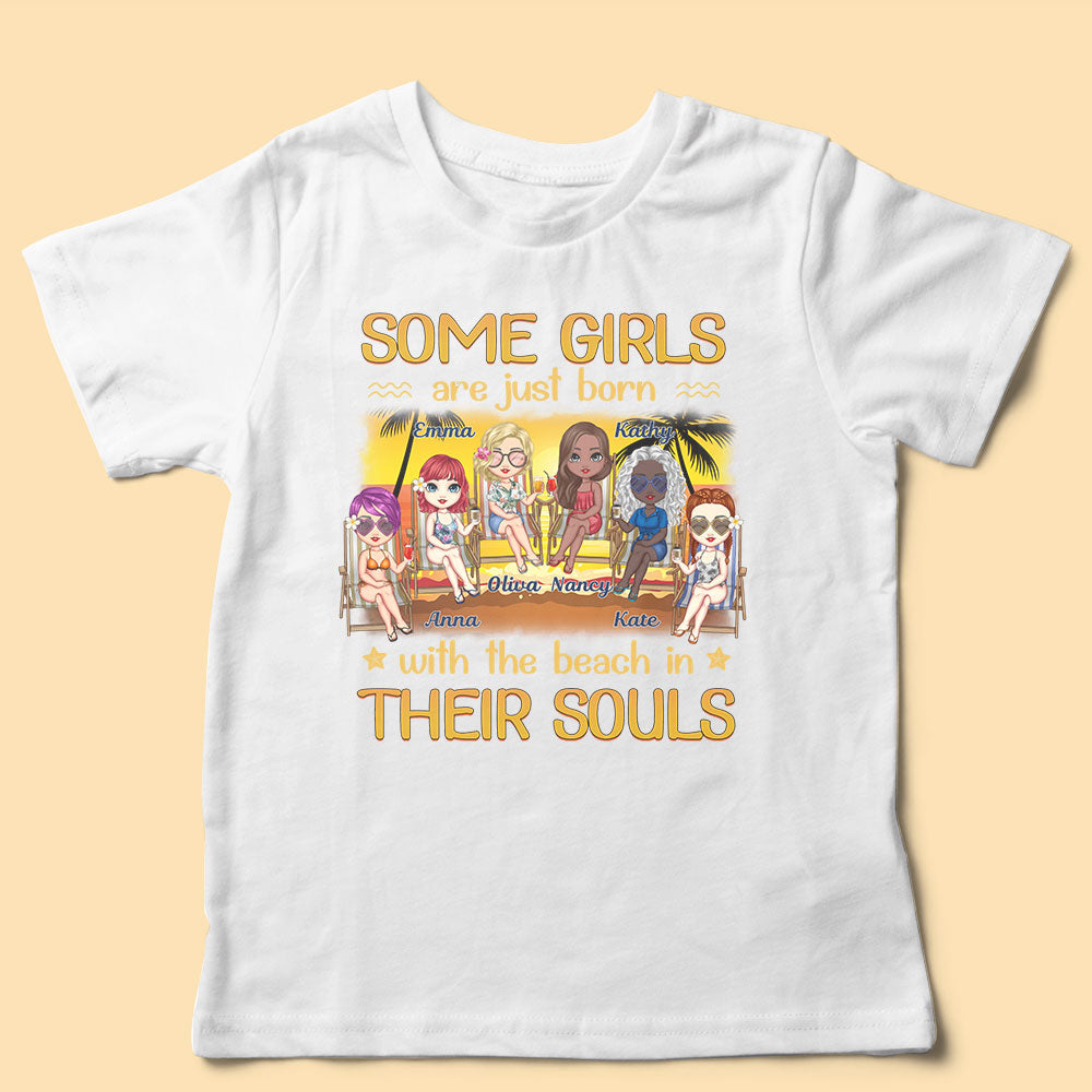 Personalized Sister Gift Shirt Some Girls Are Just Born With The Beach