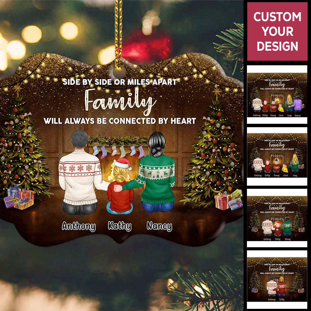 Personalized Christmas Ornament Family Will Always Be Connected By Heart