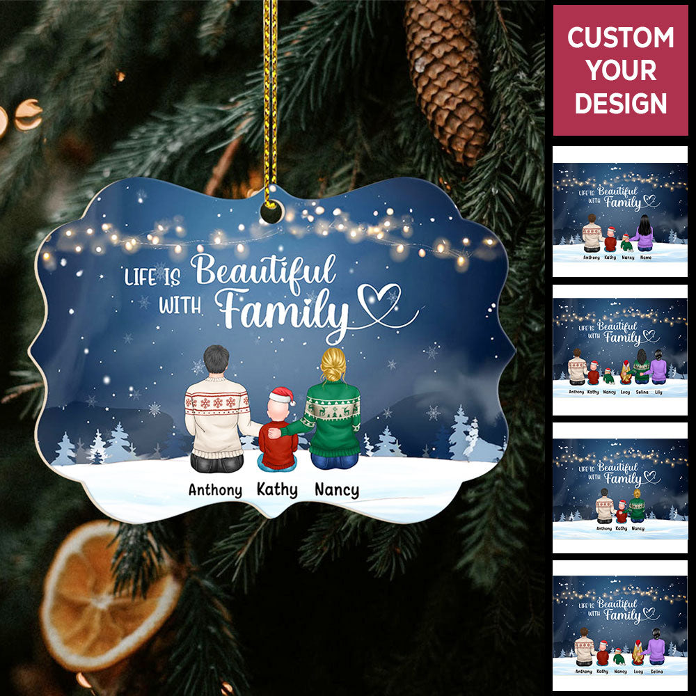 Personalized Christmas Ornament Life Is Beautiful With Family