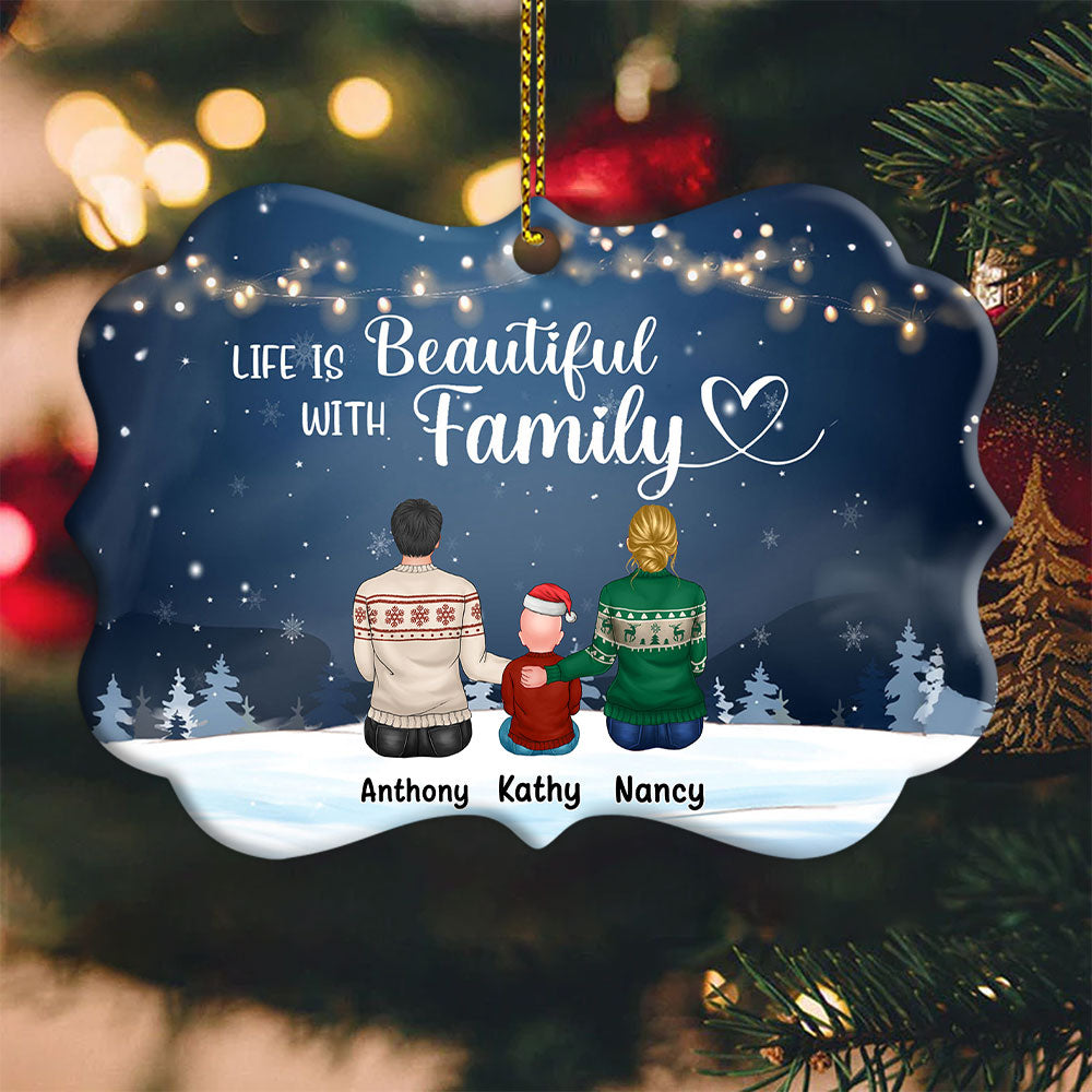 Personalized Christmas Ornament Life Is Beautiful With Family