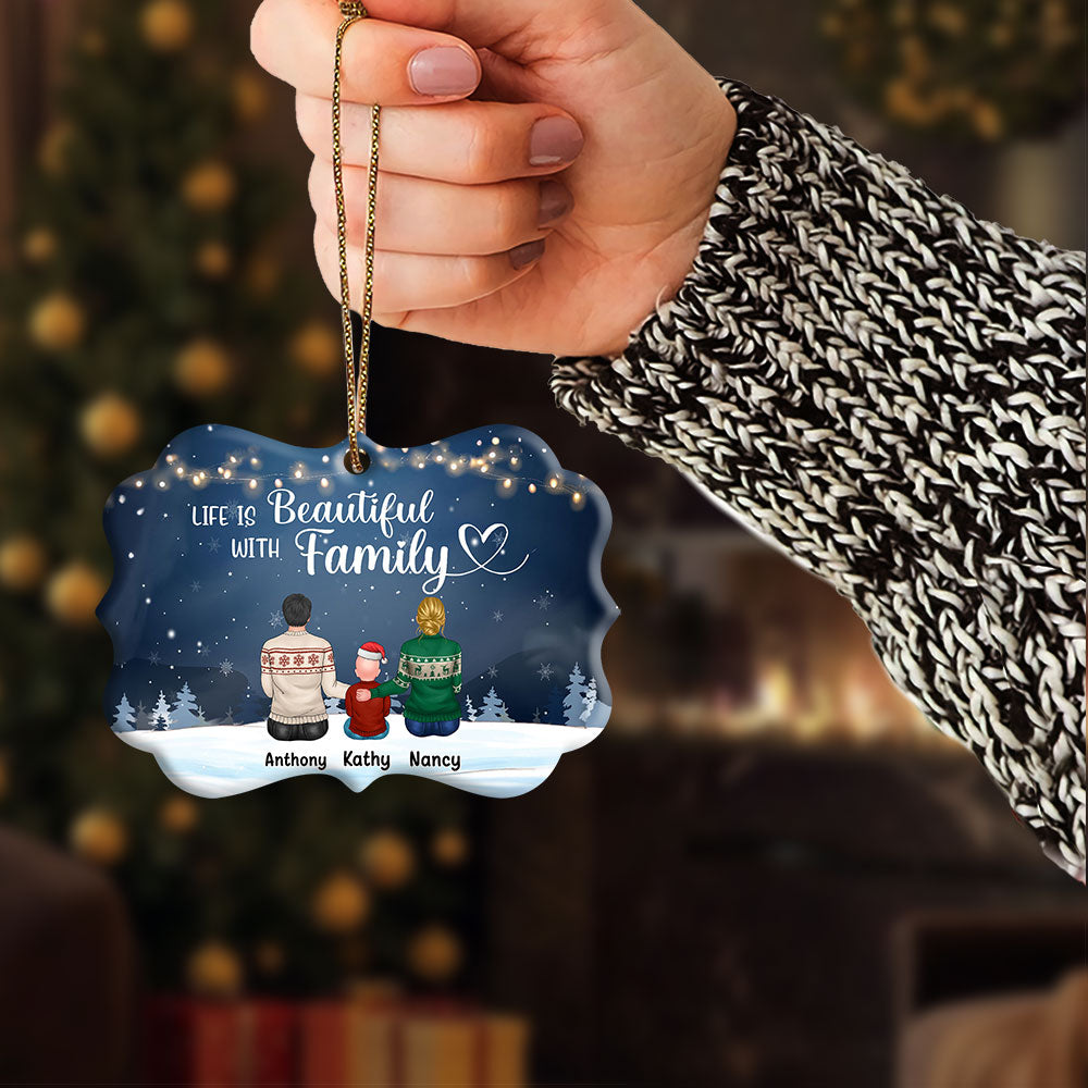 Personalized Christmas Ornament Life Is Beautiful With Family