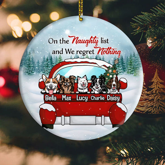 Personalized Christmas Ornament On The Naughty List And I Regret Nothing