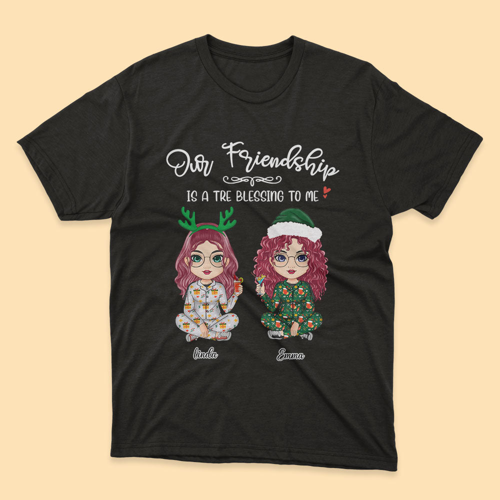 Personalized Christmas Shirt For Besties Our Friendship Is A Tre Blessing To Me